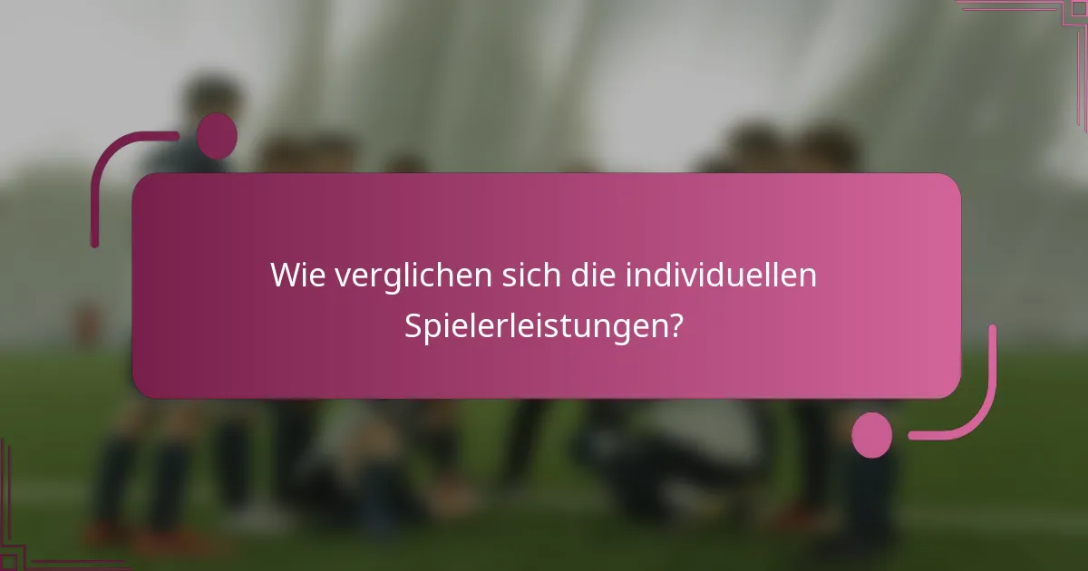 Wie verglichen sich die individuellen Spielerleistungen?